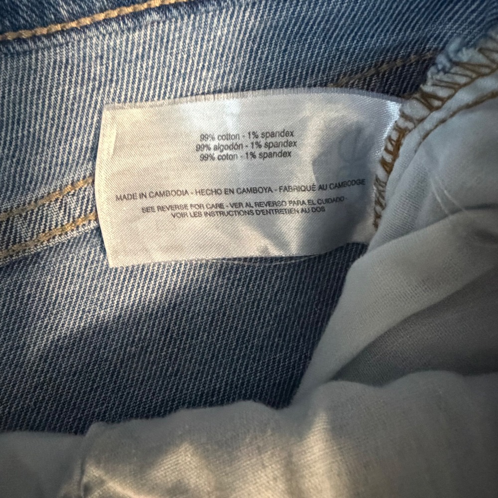 Jessica Simpson‎ Denim Maxi Skirt 8 Blue Two-Tone Raw Hem - Picture 4 of 4